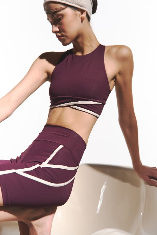 BURGUNDY CROSS BRA