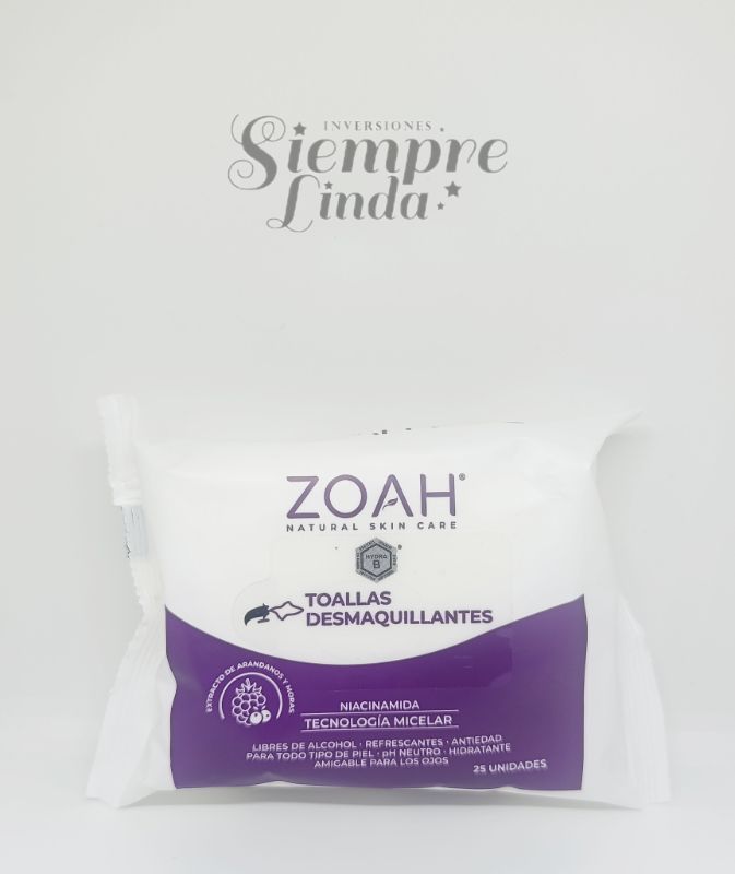 TOALLAS DESMAQUILLANTES ZOAH 25UND