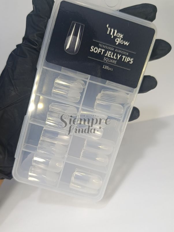 UÑAS JELLY TIP SQUARE X120 MAXGLOW TEC AVANZADA