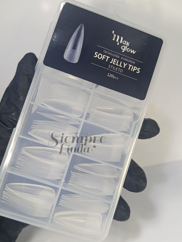 UÑAS JELLY TIP STILETO X120 MAXGLOW TEC AVANZADA