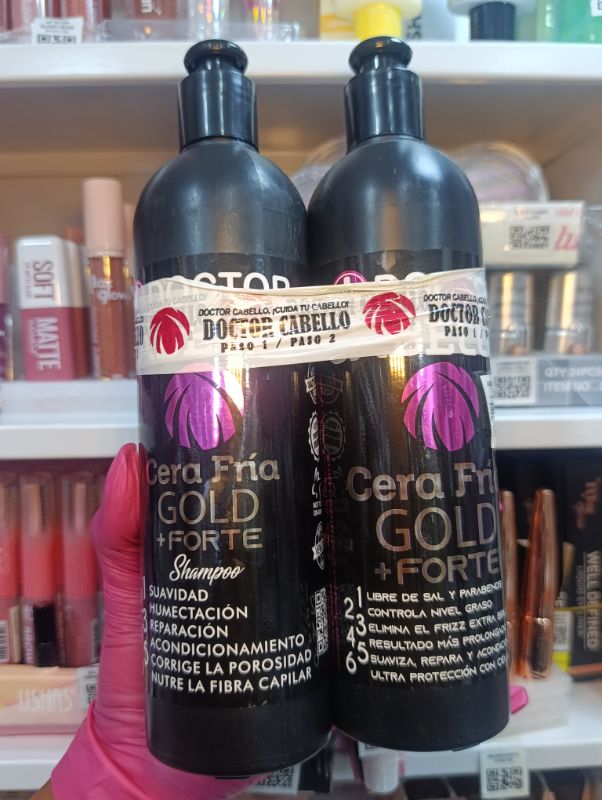 ALISADO CERA FRIA GOLD+FORTE 500ML DOCTOR CABELLO (PASO 1 Y PASO 2)