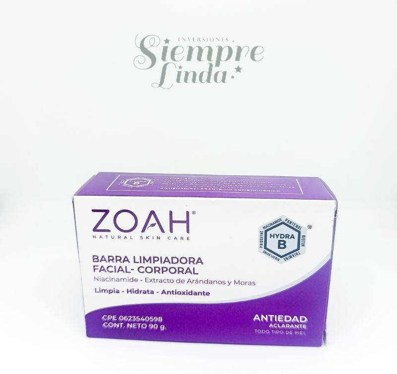 BARRA LIMPIADORA FACIAL-CORPORAL ZOAH 90G