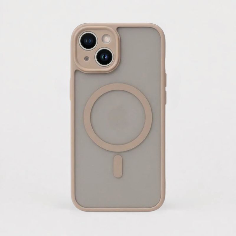 FORRO ACRILICO MATIZADO MAGSAFE | BEIGE | IPHONE 13 / 14