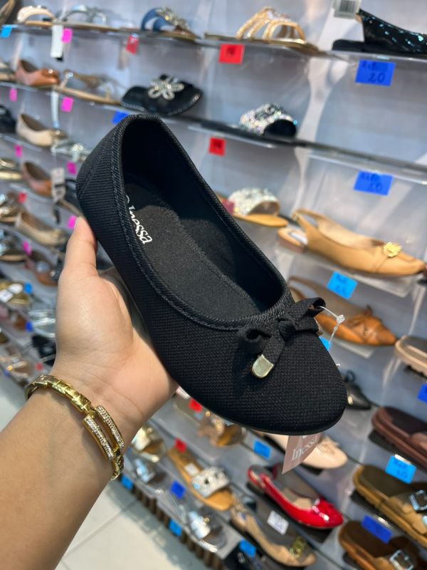 baletas negras de lazo