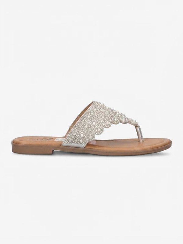 Sandalias de dedo con pedreria