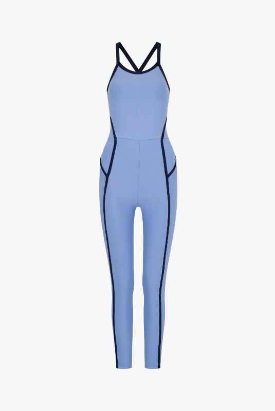 GLASED BLUE CONTOUR JUMPSUIT