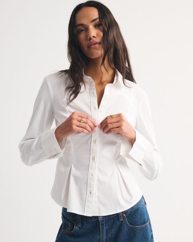 Camisa de poplín ajustada
